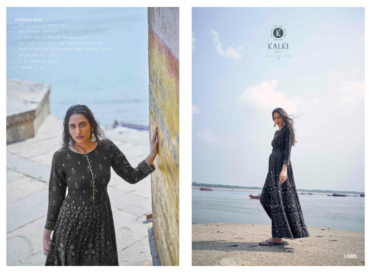 Womaniya Vol-3 - Gold Foil Designer Party Wear Long Gowns, Full Sleeves, Quick Dry & Washable, Sizes M To 3xl