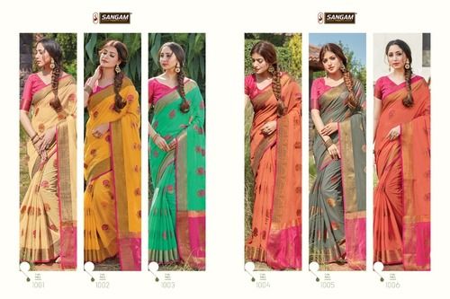 Traditional Sheesha Party Wear Cotton Handloom Sarees