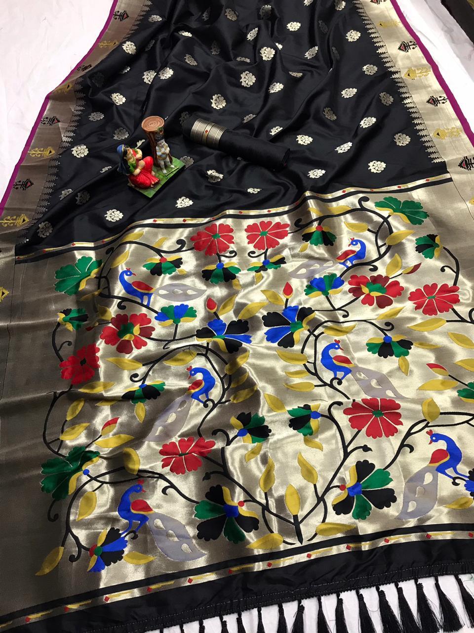 Paithani Saree - Cotton Silk, Woven Design With Zari Work | Suitable For Traditional Occasions In Spring, Summer, And Winter