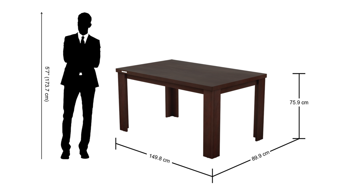 Jack 6 Seater Dining Table No Assembly Required