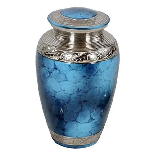 Blue & Silver Brass Classic Urn