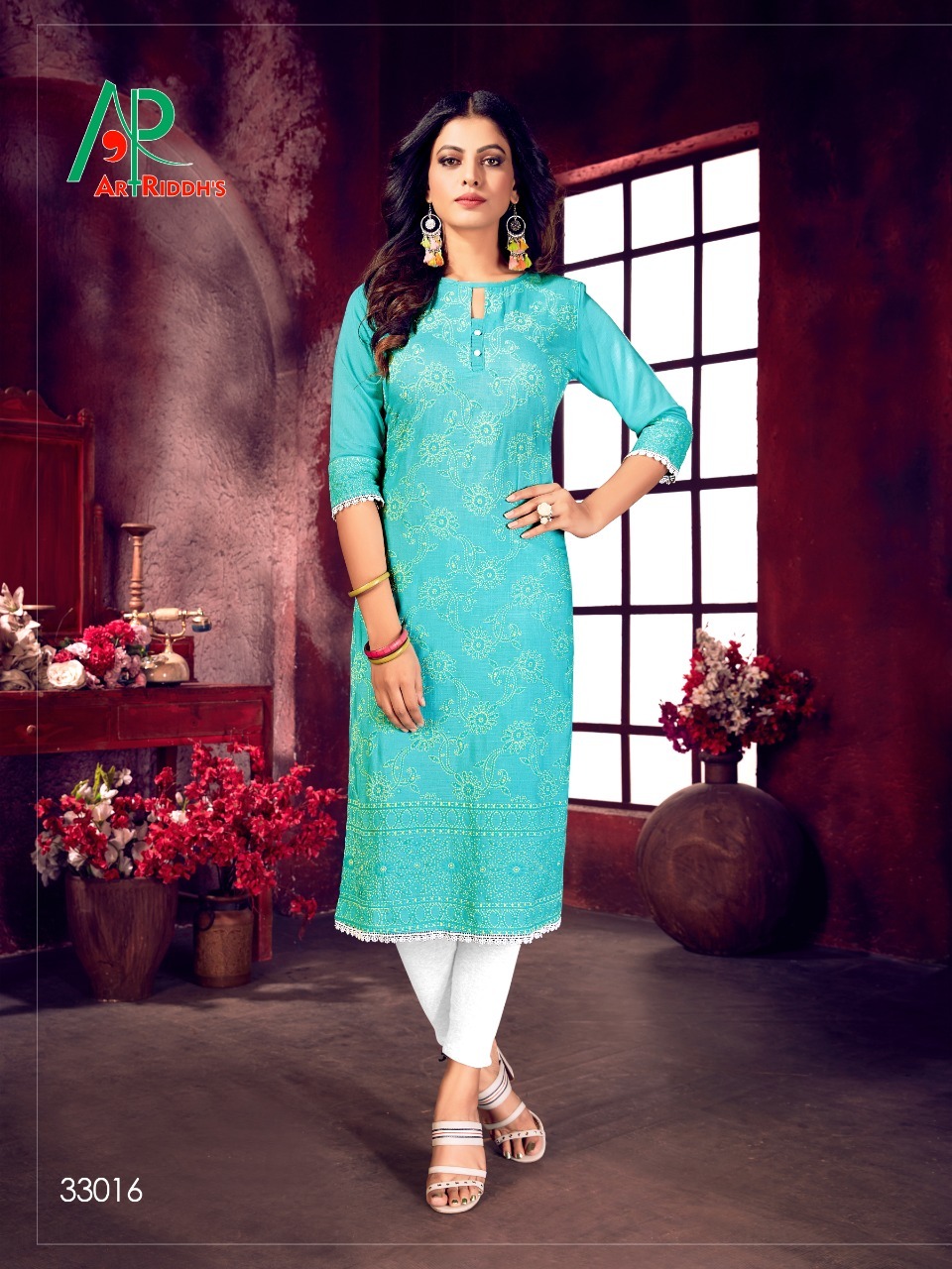 Mall Culture Premium Vol 5 Lakhnavi Style Structure Print Rayon Slub Kurtis - Rayon Slub, Sizes M, L, Xl, Xxl, 8 Vibrant Colors | Ethnic 3/4 Sleeve Style, Customized Logo, Dry Clean Only