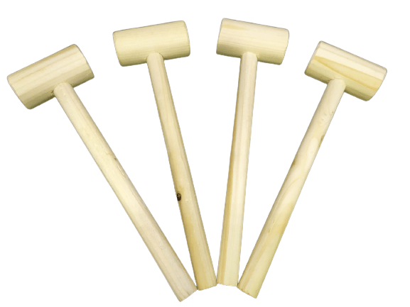 Wooden Cake Hammer - 9 Inch Length, Random Shade | Lightweight 60gms, Ideal For Kitchen Use
