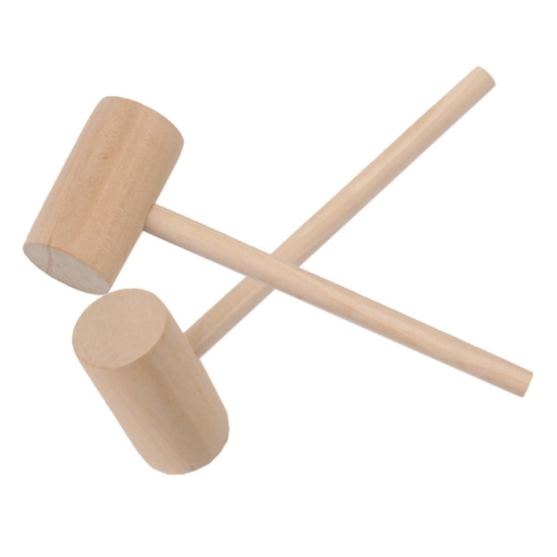 Wooden Cake Hammer - 9 Inch Length, Random Shade | Lightweight 60gms, Ideal For Kitchen Use