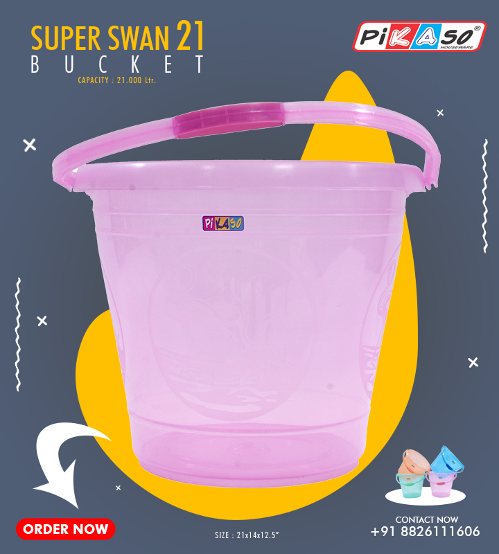 Swan 21 Buckets - Color: Cyan