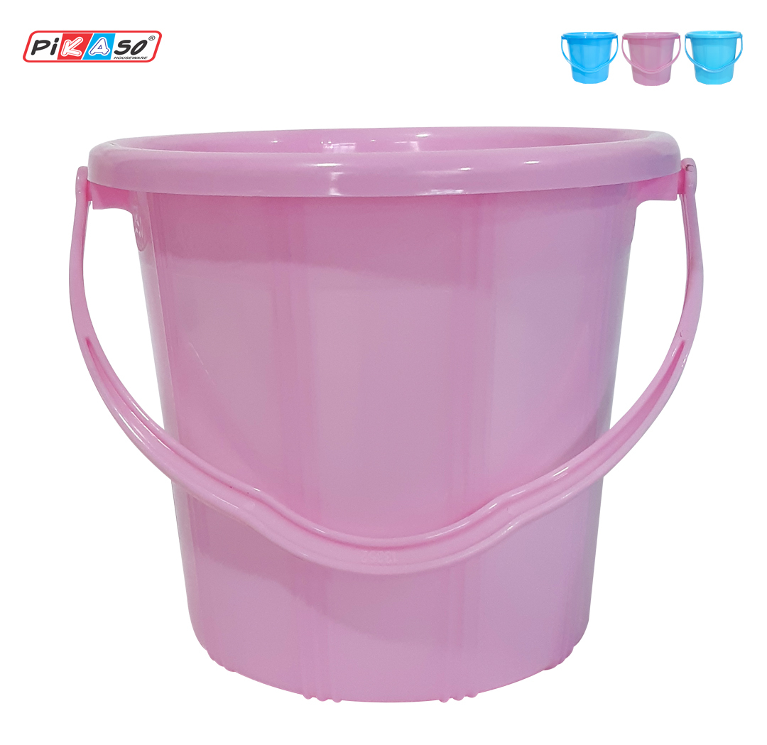 Sw 7 Bucket Lid - Polypropylene, 9.5x9.5x3 Inch, Cyan, Sky Blue, Pink | Soft, Injection Molded, Round Shape, 90 Grams
