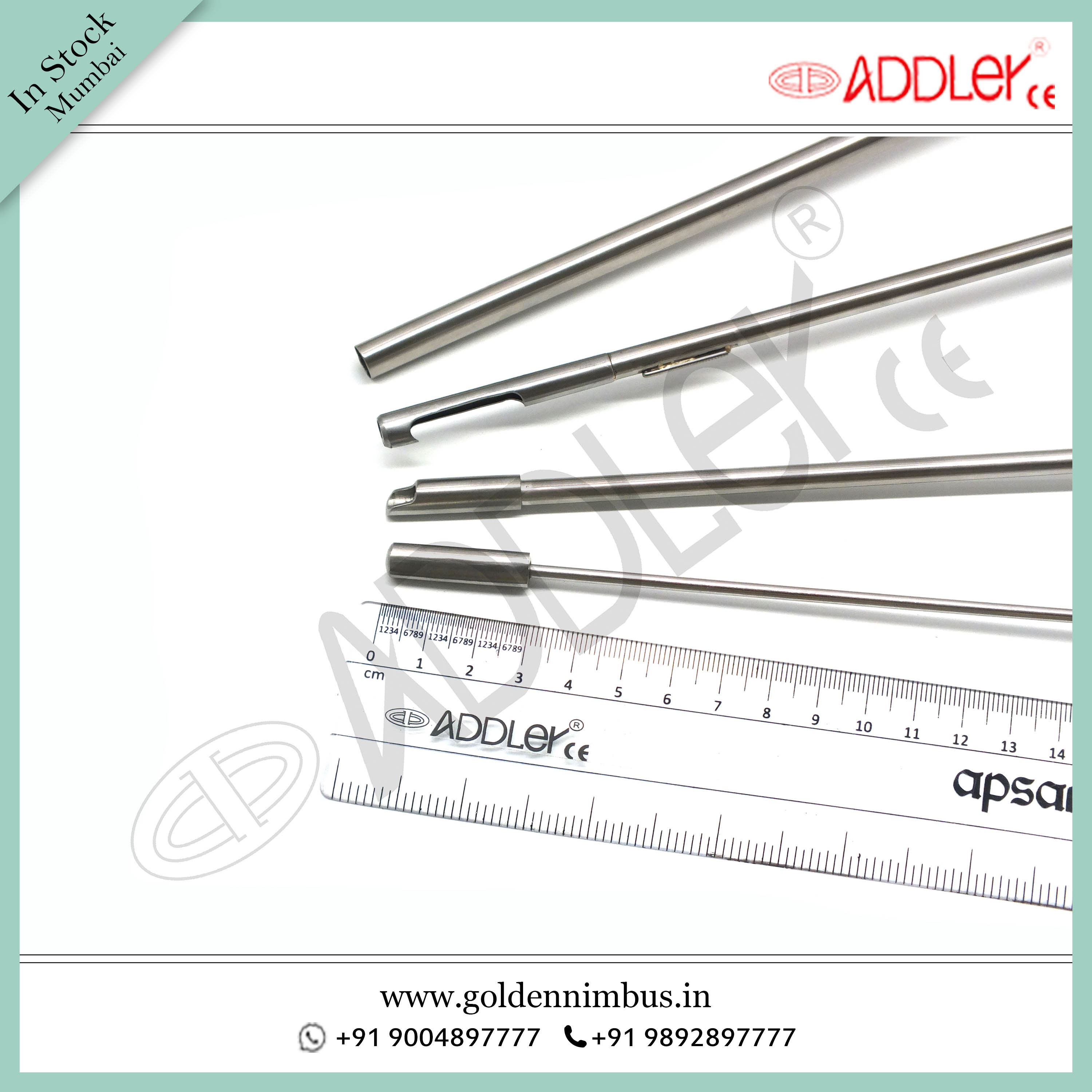 Addler Laparoscopic Endoscopic Stone Punch Set - Steel, 5x5x10 Inch | Semi-automatic, Reusable, Sterilized, Waterproof, Lightweight At 500 Grams