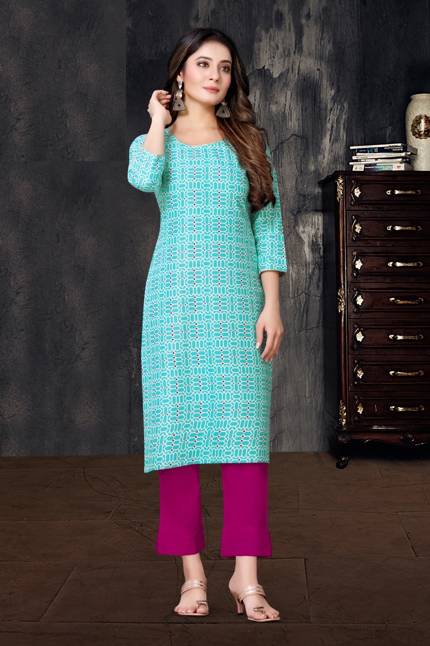 Dhyani Vol 1 Designer Ladies Regular Base Rayon Printed Kurtis - Rayon, M/l/xl/xxl, Length: 40 Inches | Features: Printed Pattern, 3/4th Sleeve, Quick Dry, Washable, Casual & Daily Wear