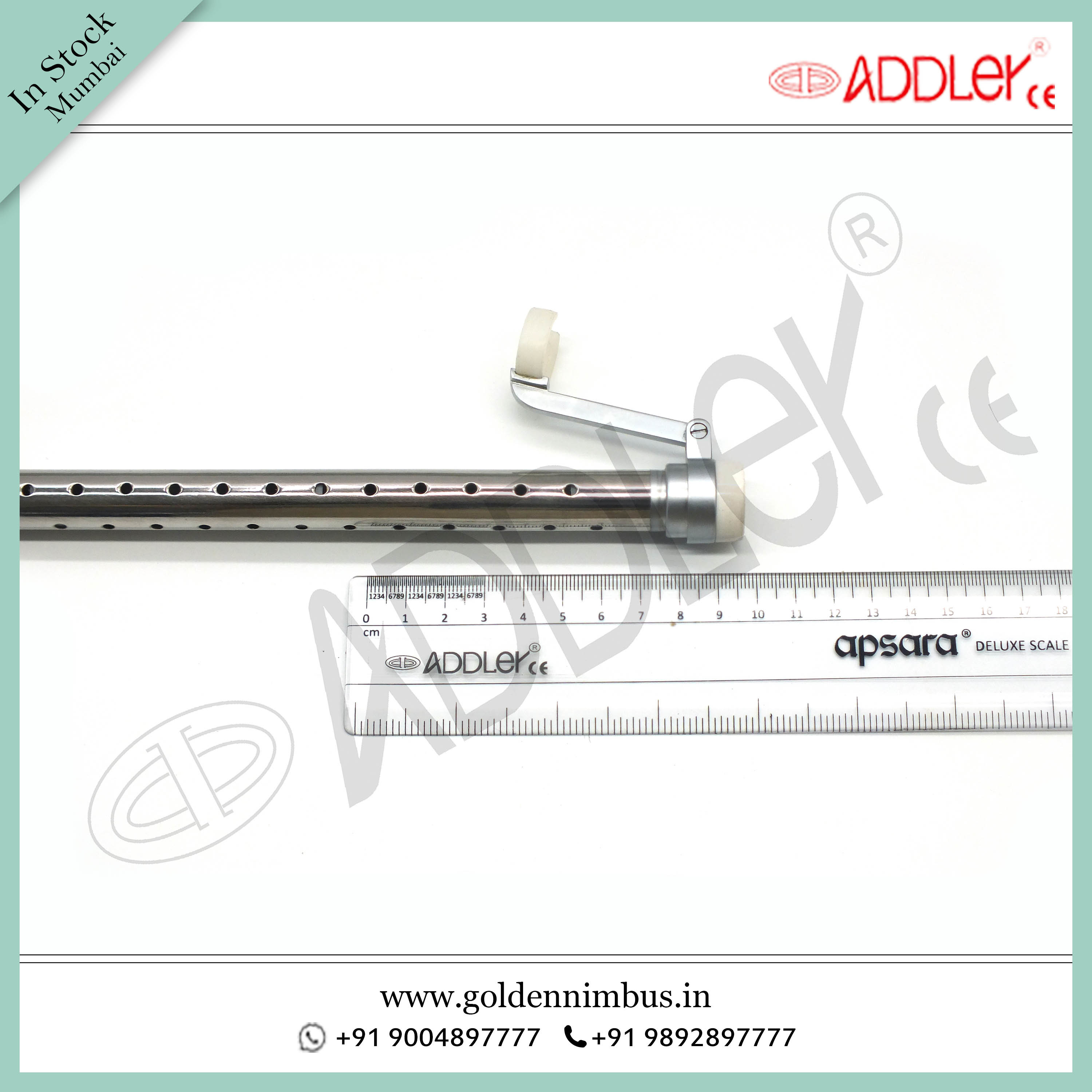 Addler Laparoscopic 10mm Scope Protection Sleeve - Steel, 5 X 5 X 10 Inch, Waterproof, Semi-automatic, Sterilized, Portable, 500 Grams