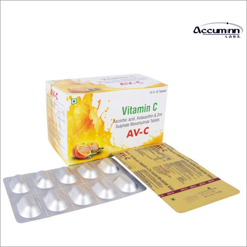 एस्कॉर्बिक एसिड एस्टैक्सैन्थिन और ज़िंक सल्फेट मोनोहाइड्रेट टैबलेट