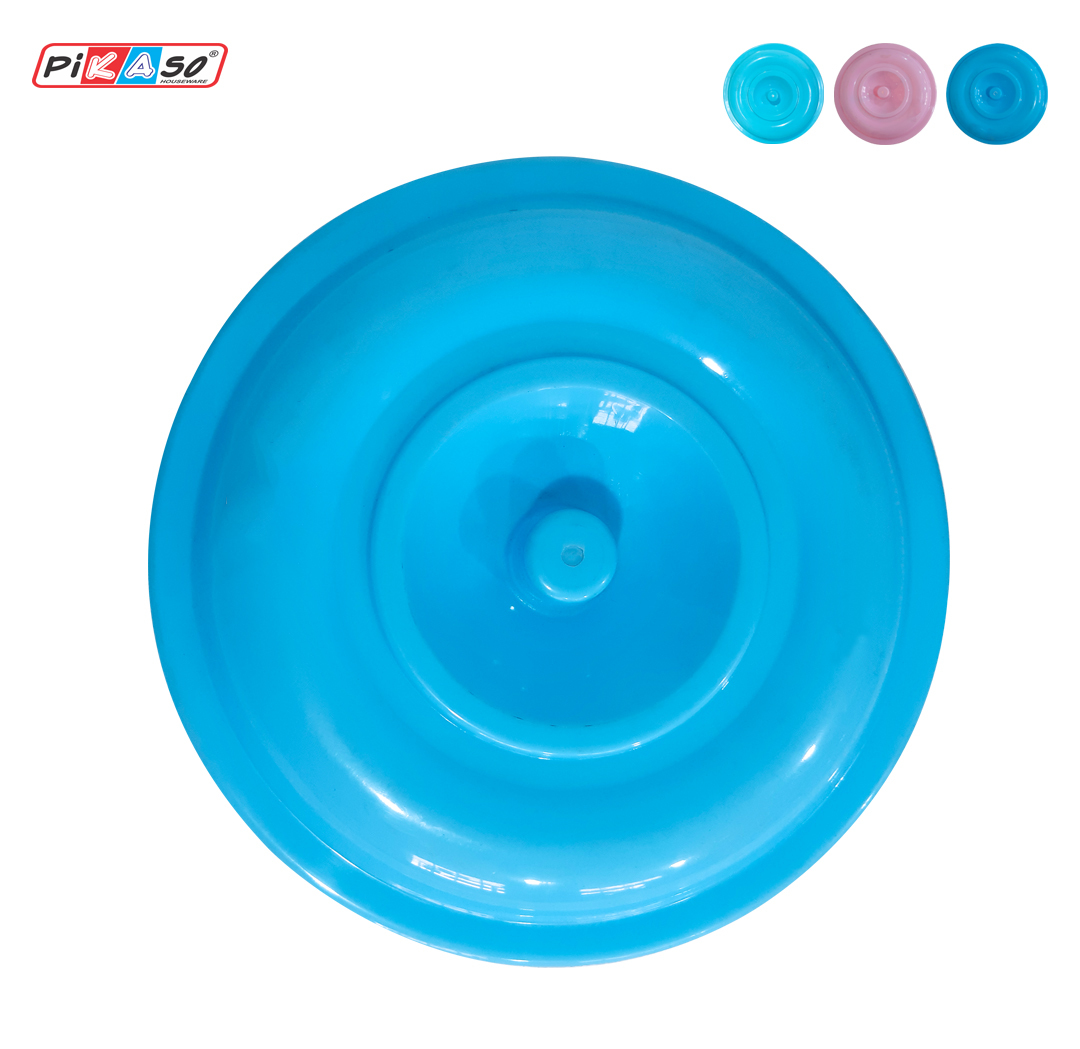 Angle 15 Bucket Lid - Polypropylene, 30.4x30.4x5.8 Cm, Cyan/blue/pink/transparent | Lightweight, Leak Resistant, Injection Molded Design
