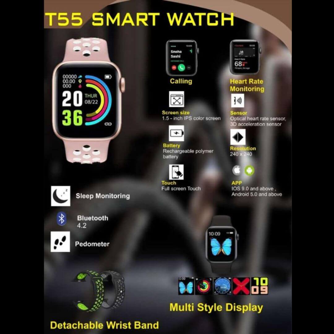 T55 Smart Watch With Dual Belt