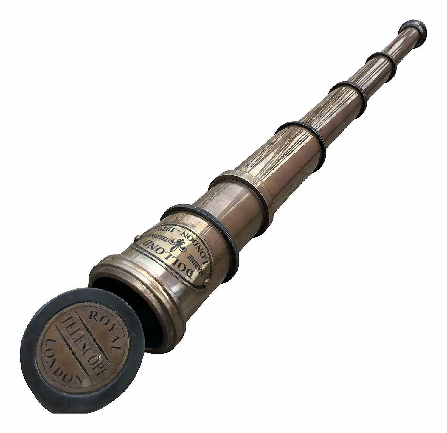 Vintage Brass Telescope Antique 20 Inch Hand Extending Victorian Pirate Telescope With Beautiful Polished View Angle: Straight