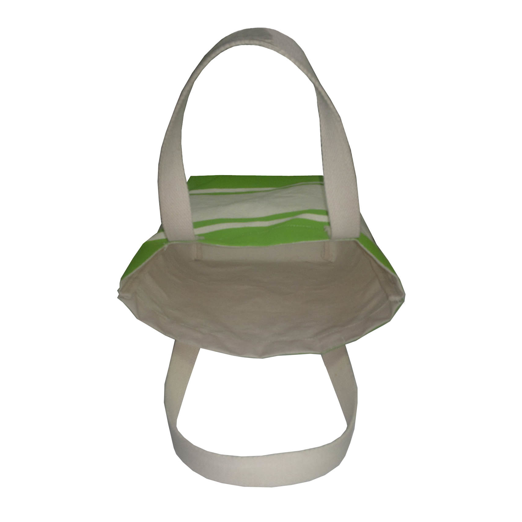 Customized 12 Oz Natural Canvas Striped Print Tote Bag