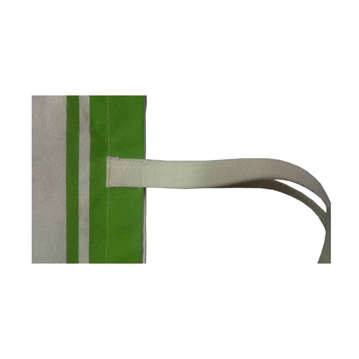 Customized 12 Oz Natural Canvas Striped Print Tote Bag