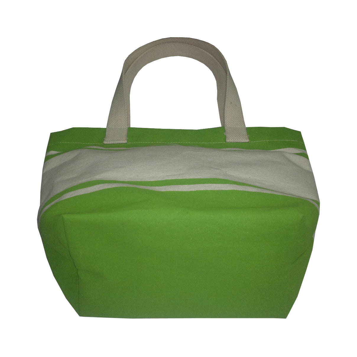 Customized 12 Oz Natural Canvas Striped Print Tote Bag