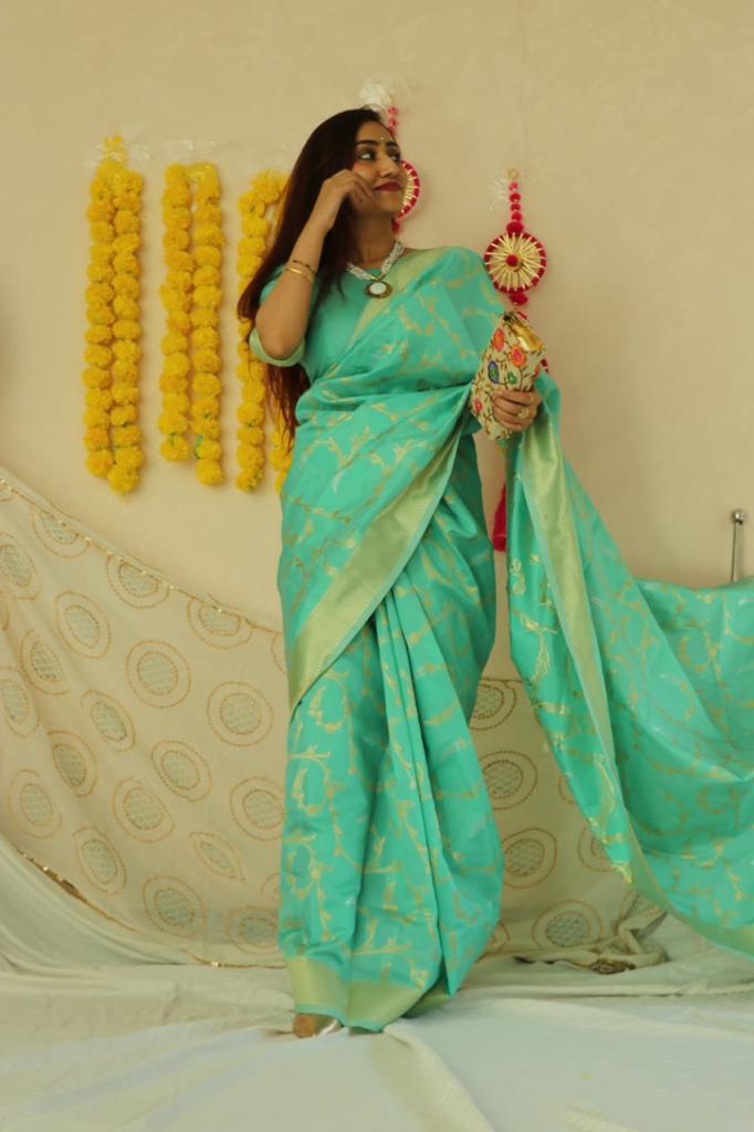 Saree New Launch - Soft Pure Banarasi Silk With Golden Weaving Work, Multi-color Design | Traditional Style, Bollywood Vibe For All Seasons