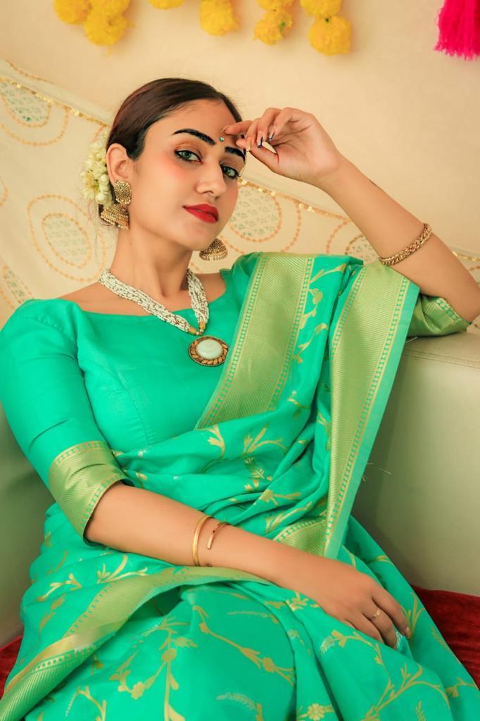 Saree New Launch - Soft Pure Banarasi Silk With Golden Weaving Work, Multi-color Design | Traditional Style, Bollywood Vibe For All Seasons