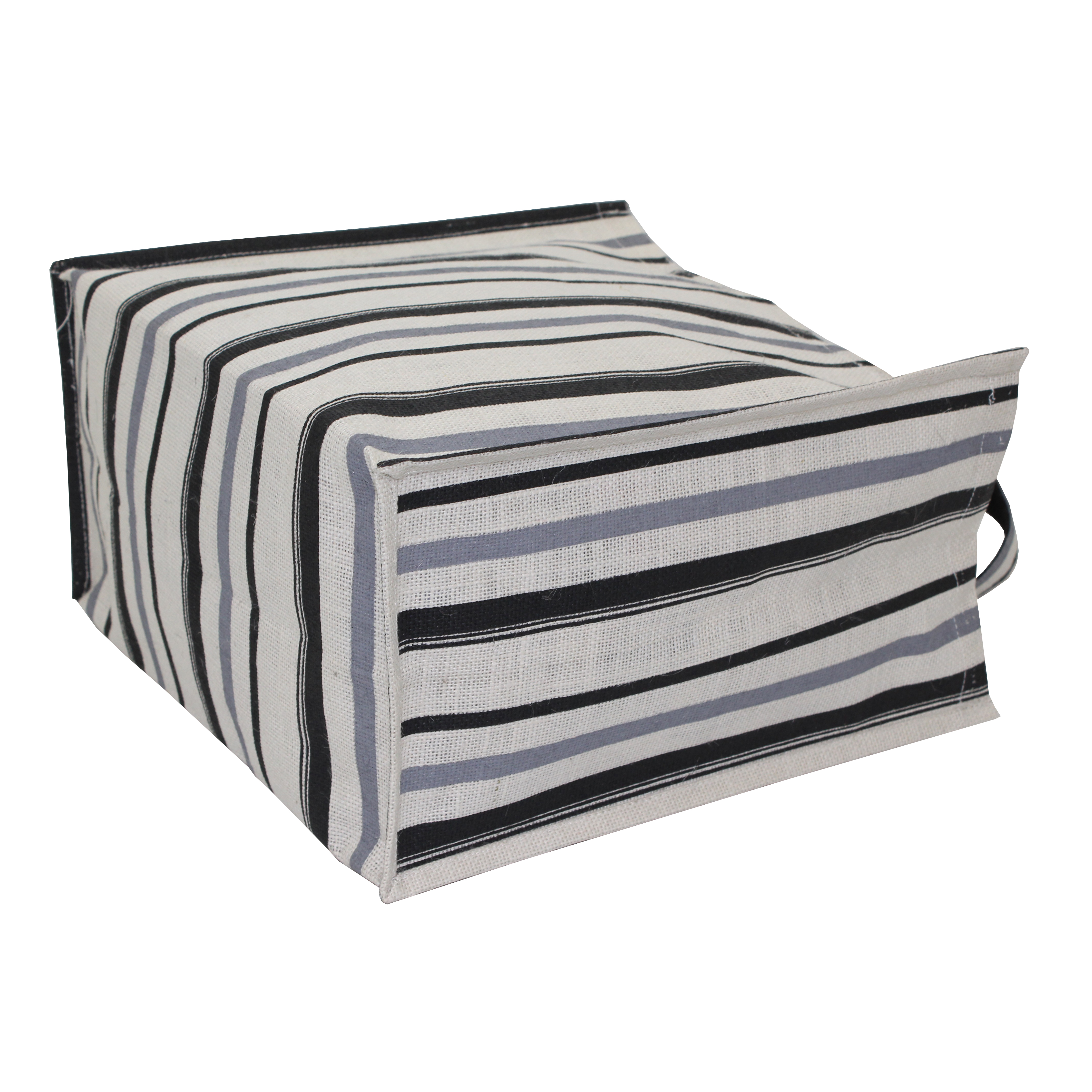 Customized Pp Laminated Jute Bag With Striped Print