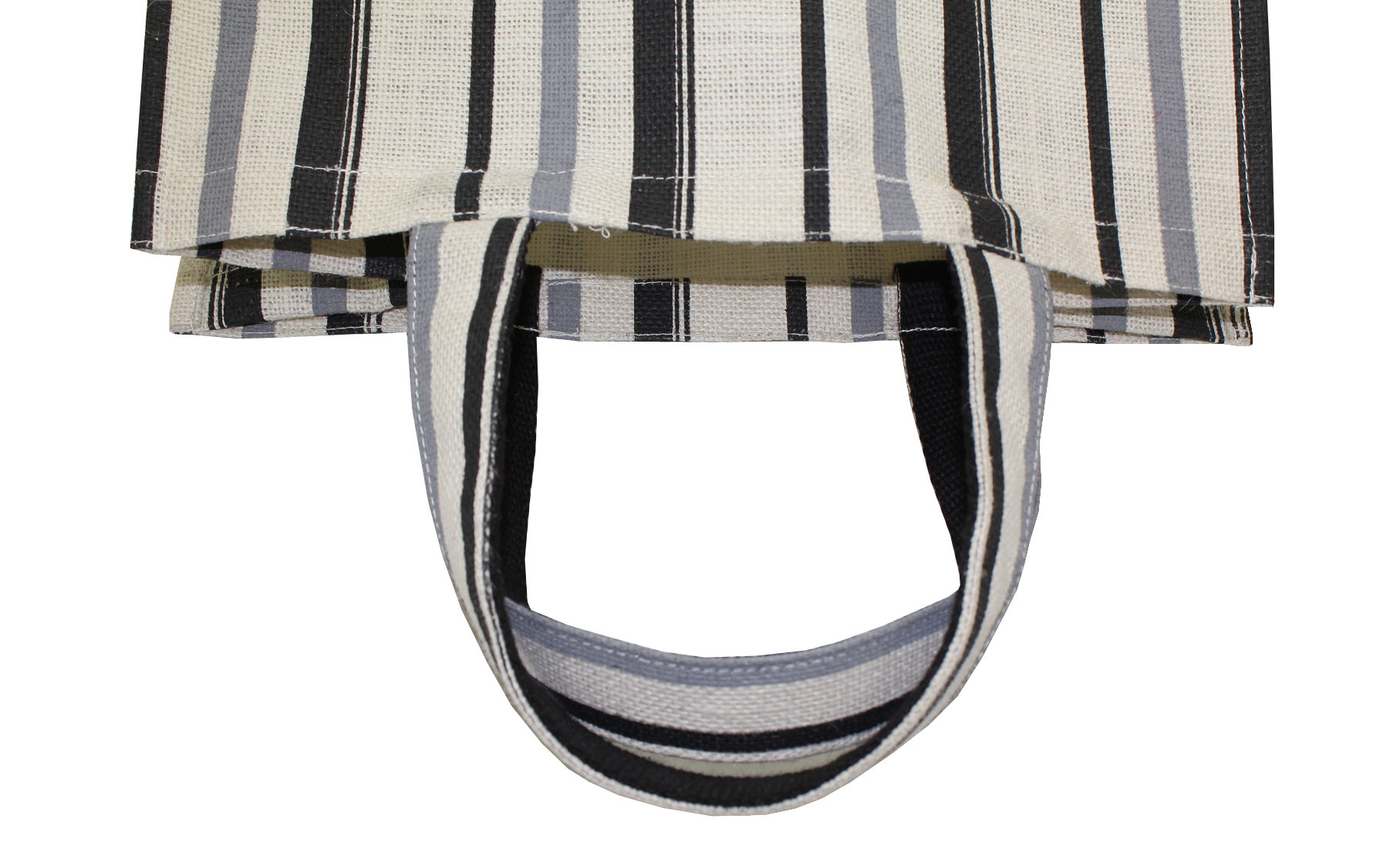 Customized Pp Laminated Jute Bag With Striped Print