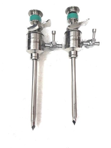 Addler Laparoscopic Multi-functional 10.5mm And 5.5mm Ss Trocar Cannula Oblique Pyramidical - Steel, 5x5x10 Inch, Semi-automatic, Portable, Waterproof, Sterilized