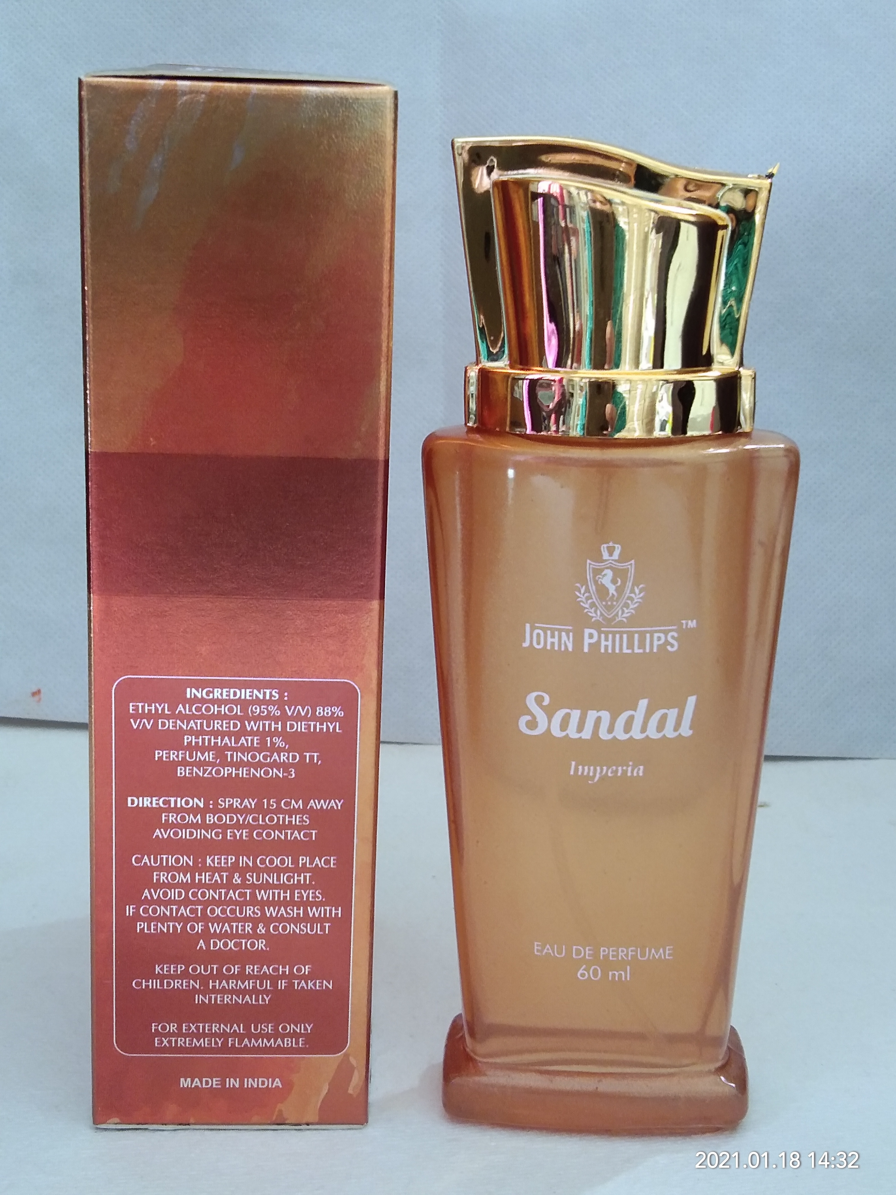 John Phillips Sandal - 60ml Eau De Perfume | Long-lasting Fragrance For Daily Use, Versatile For Personal Care