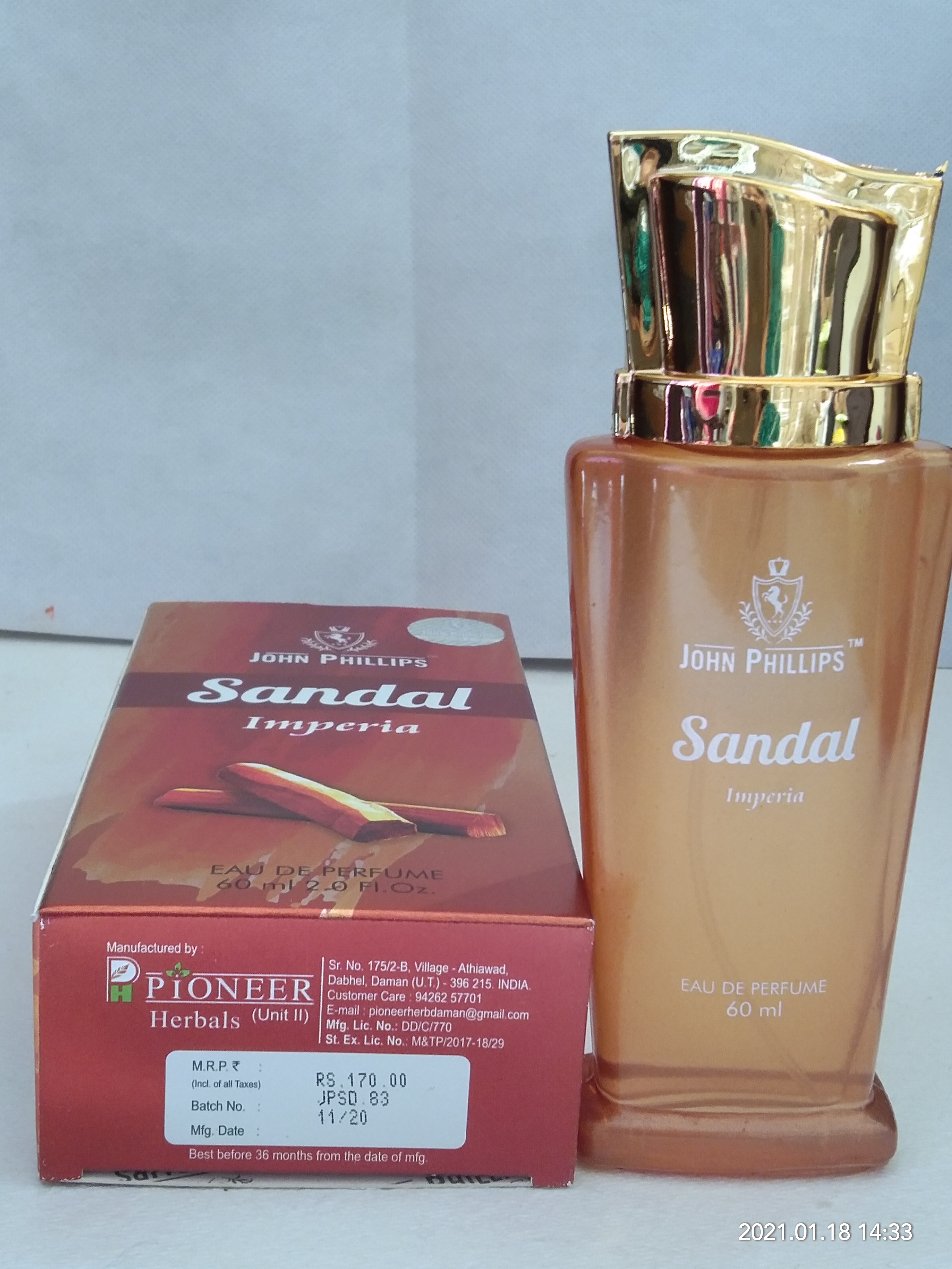 John Phillips Sandal - 60ml Eau De Perfume | Long-lasting Fragrance For Daily Use, Versatile For Personal Care