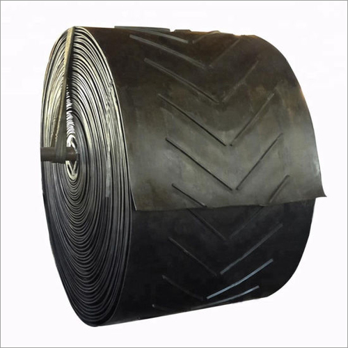 Black V Shape Chevron Conveyor Belt