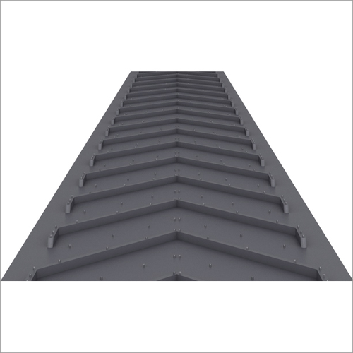 Chevron Conveyor Belt - Rubber Material, Customizable Dimensions , V-Shaped Cleated Surface for Efficient Material Conveyance at Steep Angles