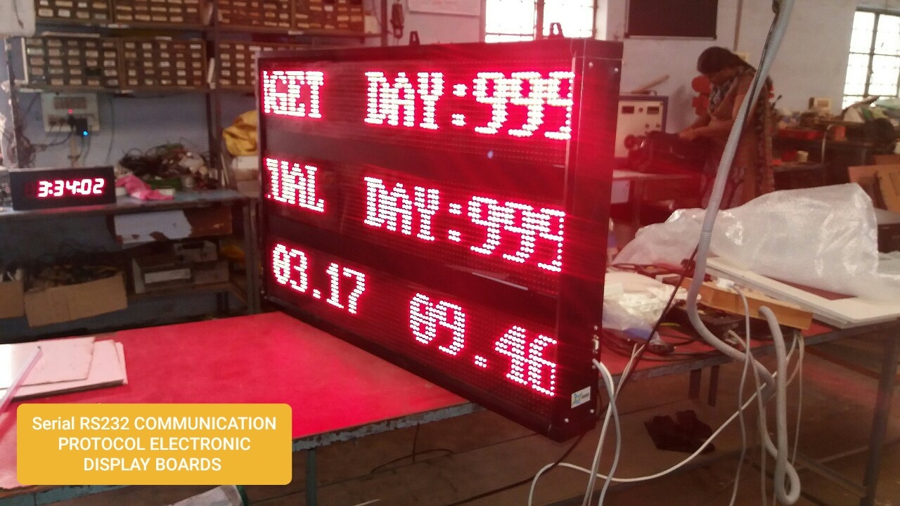Custom Led Production Display Boards - Rectangle | Auto Data Fetching, Rs232, Modbus, Ethernet, Wi-fi Connectivity, Pollution & Manhours Monitoring, Custom Dimensions, Real-time Display