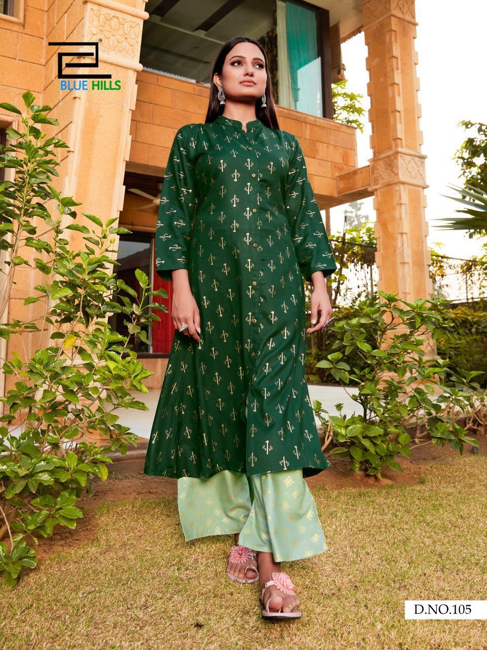 Dry Cleaning Iktara Pure Rayon Gold Print Kurtis With Plazzo