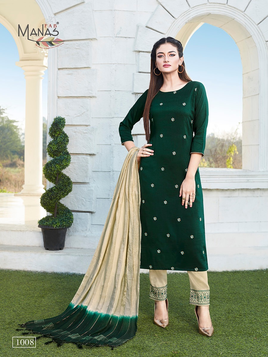 Dry Cleaning Delight Vol 2 Designer Chinon Silk With Cotton Inner With Embroidery Work Kurtis