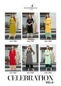 Dry Cleaning Celebration Vol 9 Designer Rayon Handwork & Embroidery Kurtis With Pant