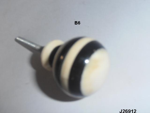 Black And White Bone Made Door Knob - Polished Finish, Elegant Design With Quality Craftsmanship