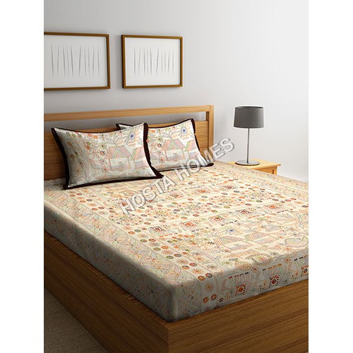 होस्टा होम्स द्वारा 300 टीसी प्योर कॉटन किंग साइज एब्सट्रैक्ट प्रिंटेड बेड शीट