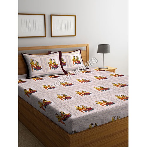 होस्टा होम्स द्वारा 300 टीसी प्योर कॉटन किंग साइज जियोमेट्रिक प्रिंटेड बेड शीट