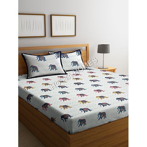 होस्टा होम्स द्वारा 300 टीसी प्योर कॉटन किंग साइज जियोमेट्रिक प्रिंटेड बेड शीट