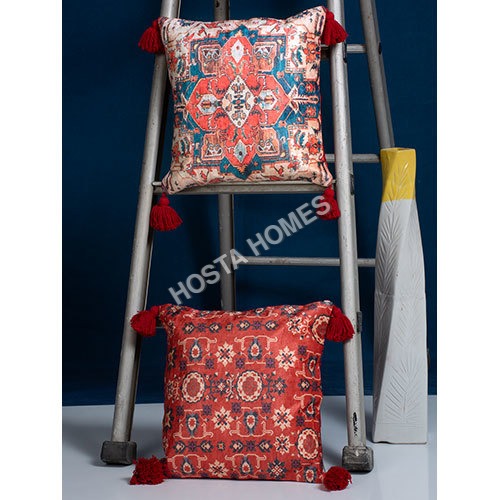 Digitally Printed Ultra Soft Velvet Tessel Cushion Covers By Hosta Homes