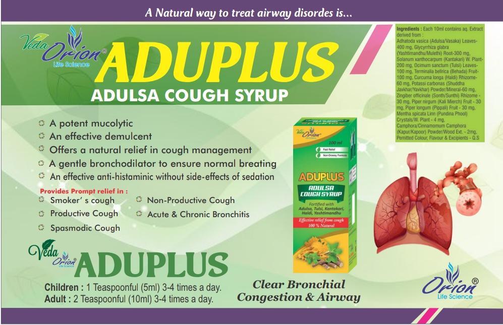 Adulsa Cough Syrup Fortified With Adulsa