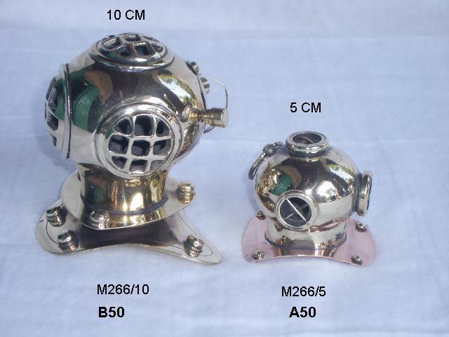 Brass And Copper Diving Helmet - 10 Cm, Silver Color | Polished Nautical Design, Good Quality