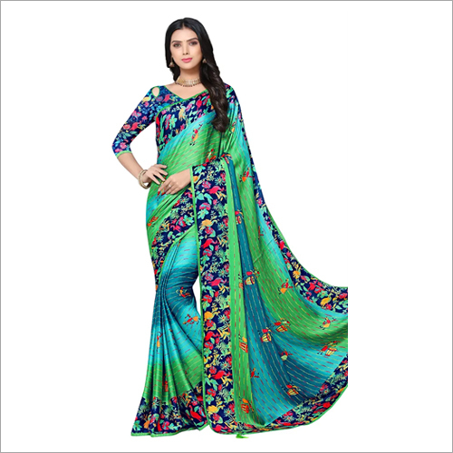 Ladies Printed Saree - Premium Quality Thread Weave, Vibrant Colors & Eye-catching Prints | Perfect For Casual Summer Occasions