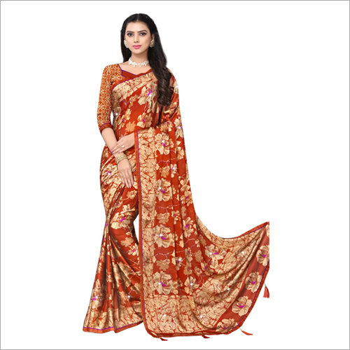 Ladies Designer Saree - Printed Pallu Design, Budget-friendly Casual Wear For All Seasons