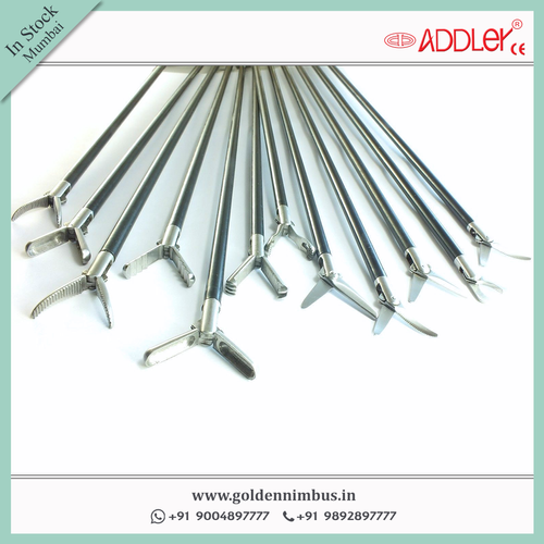 Addler Laparoscopic Ss 5mm Grasper Set With Accessories - Stainless Steel, 5 X 5 X 10 Inch, Semi-automatic, Waterproof | Reusable, Sterilized, Lightweight At 500 Grams
