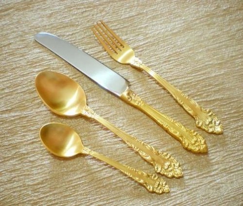 Golden Brass Cutlery Set Of 4