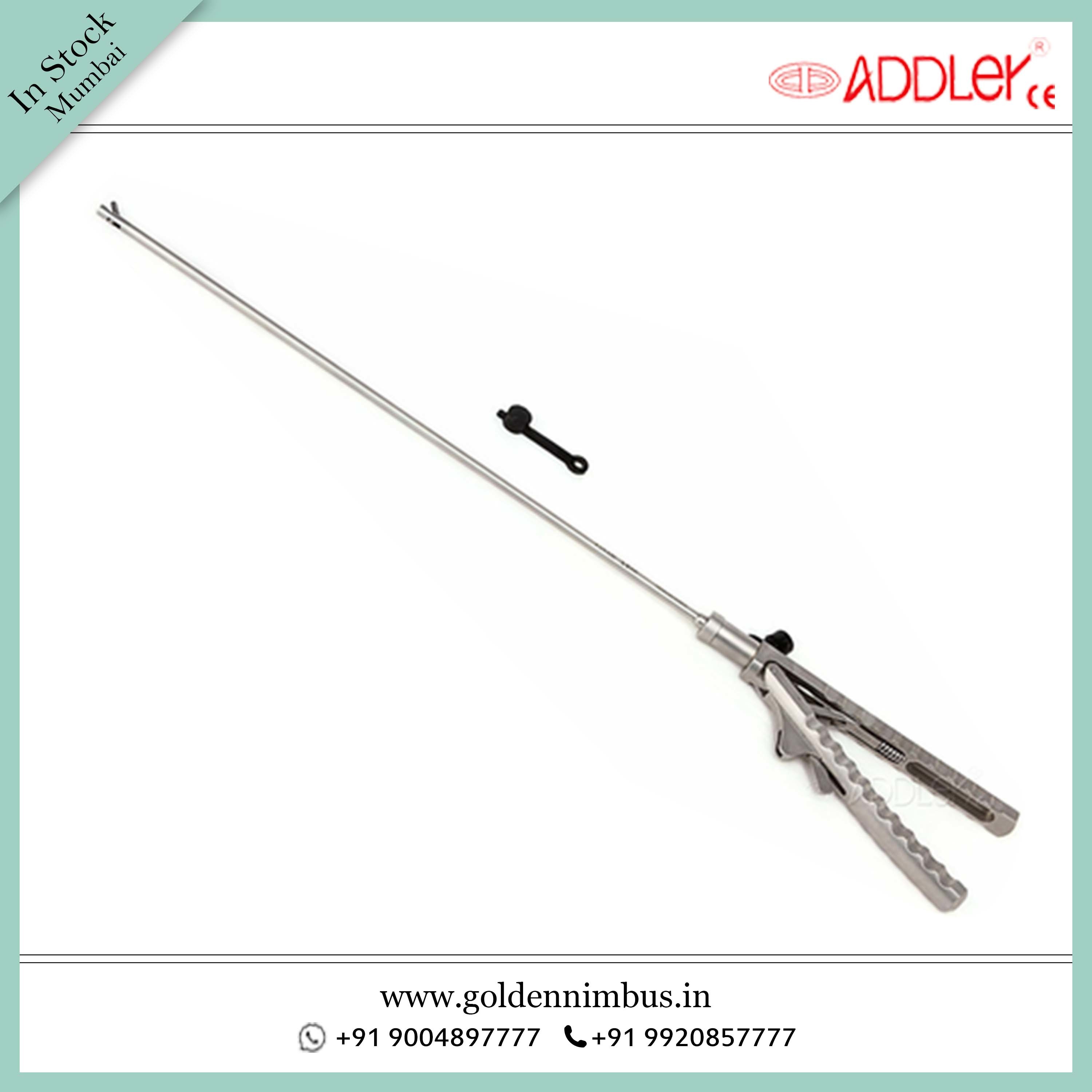 Addler Laparoscopic Needle Holder 5mm Ethicon Storz Type Ss Hospital - Stainless Steel, 5 X 5 X 10 Inch , Semi-automatic, Portable, Sterilized, Waterproof, 500g