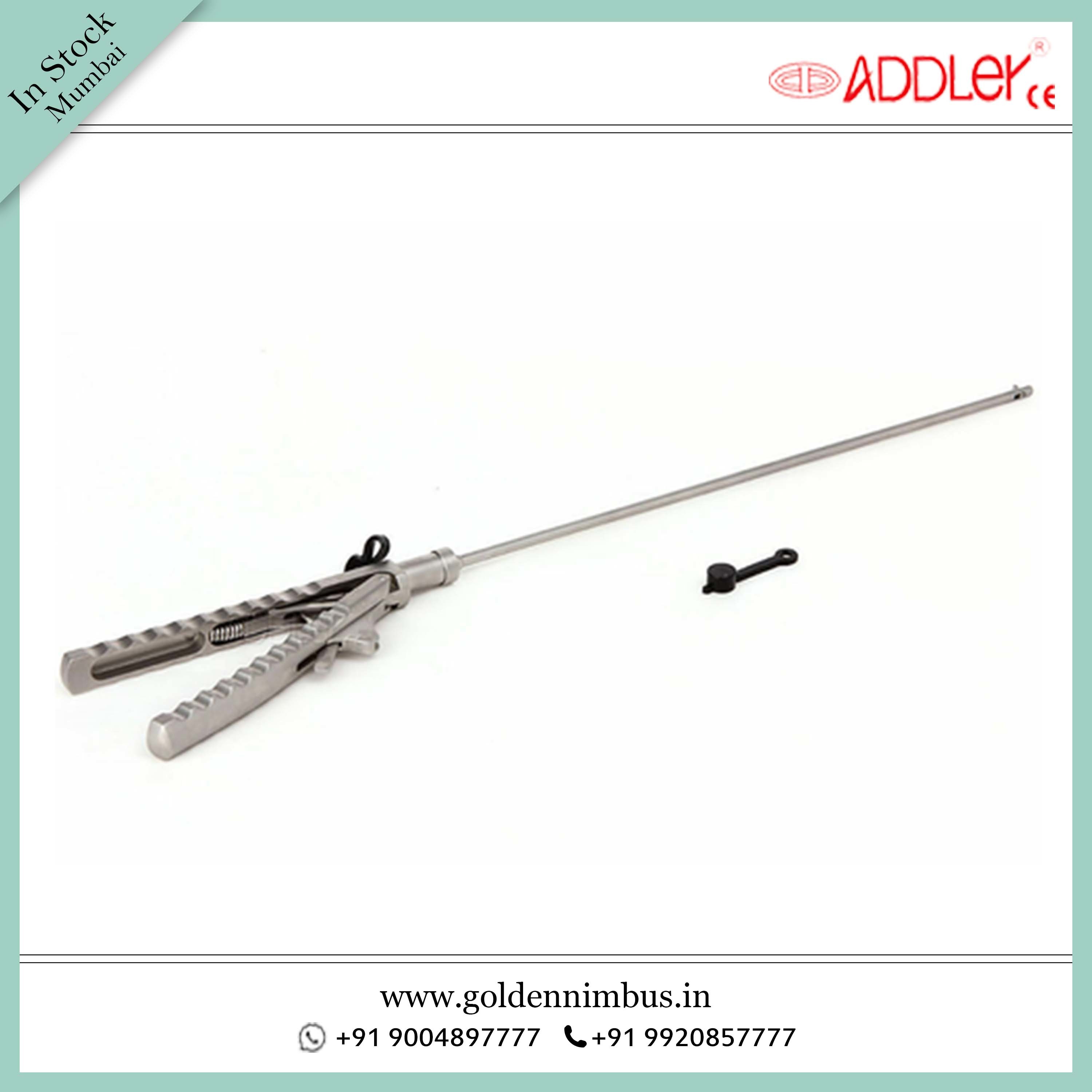 Addler Laparoscopic Needle Holder 5mm Ethicon Storz Type Ss Hospital - Stainless Steel, 5 X 5 X 10 Inch , Semi-automatic, Portable, Sterilized, Waterproof, 500g