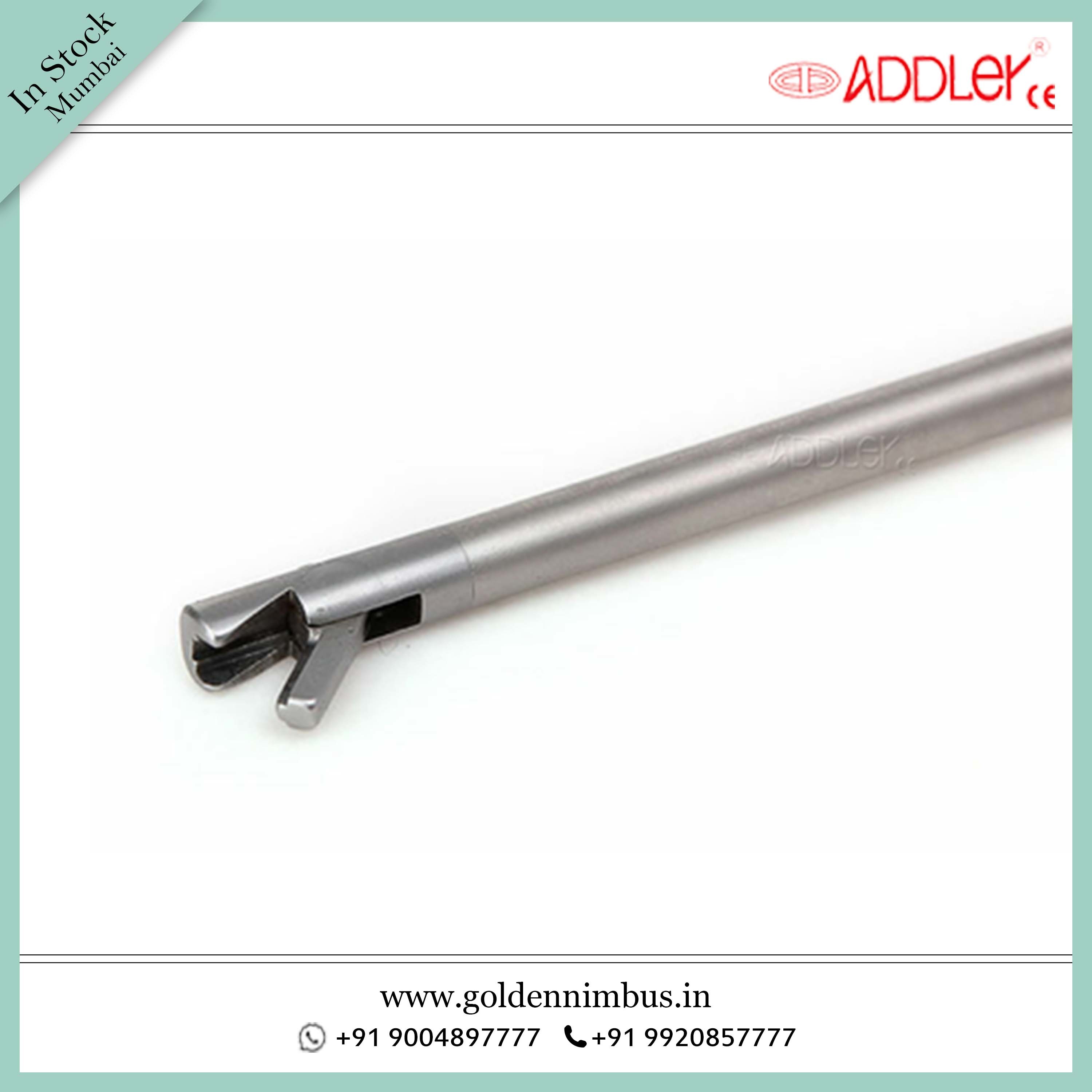 Addler Laparoscopic Needle Holder 5mm Ethicon Storz Type Ss Hospital - Stainless Steel, 5 X 5 X 10 Inch , Semi-automatic, Portable, Sterilized, Waterproof, 500g