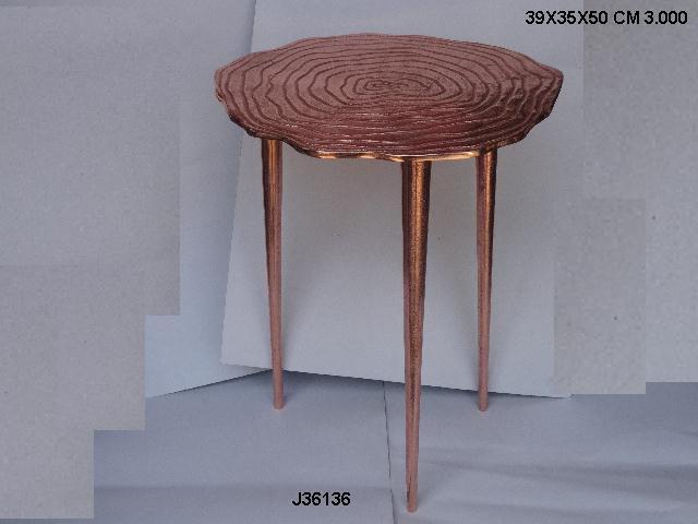 Hammered Stool - Aluminum, 45x31 Cm , Round Design In European Style