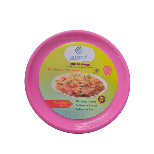 Full Plate Round - Food Grade Rigid Plastic, 100% Recyclable Material in Pink | Multipurpose Use, Round Shape for Versatile Serving