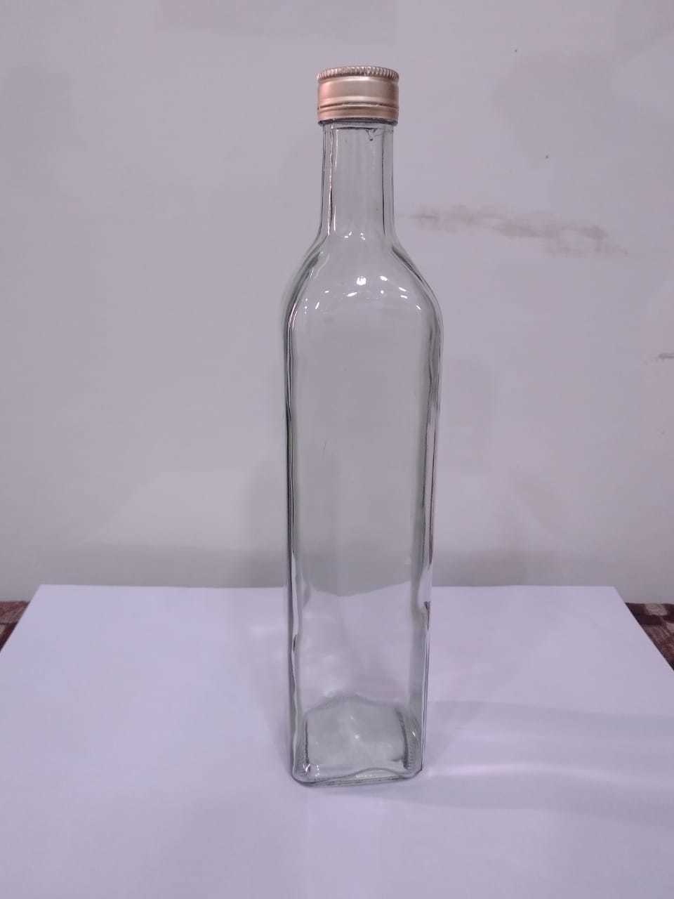 1000ml Oil Bottle - Transparent Glass, Square Shape , Screw Cap Seal For Optimal Storage And Easy Pouring Of Olive Oil